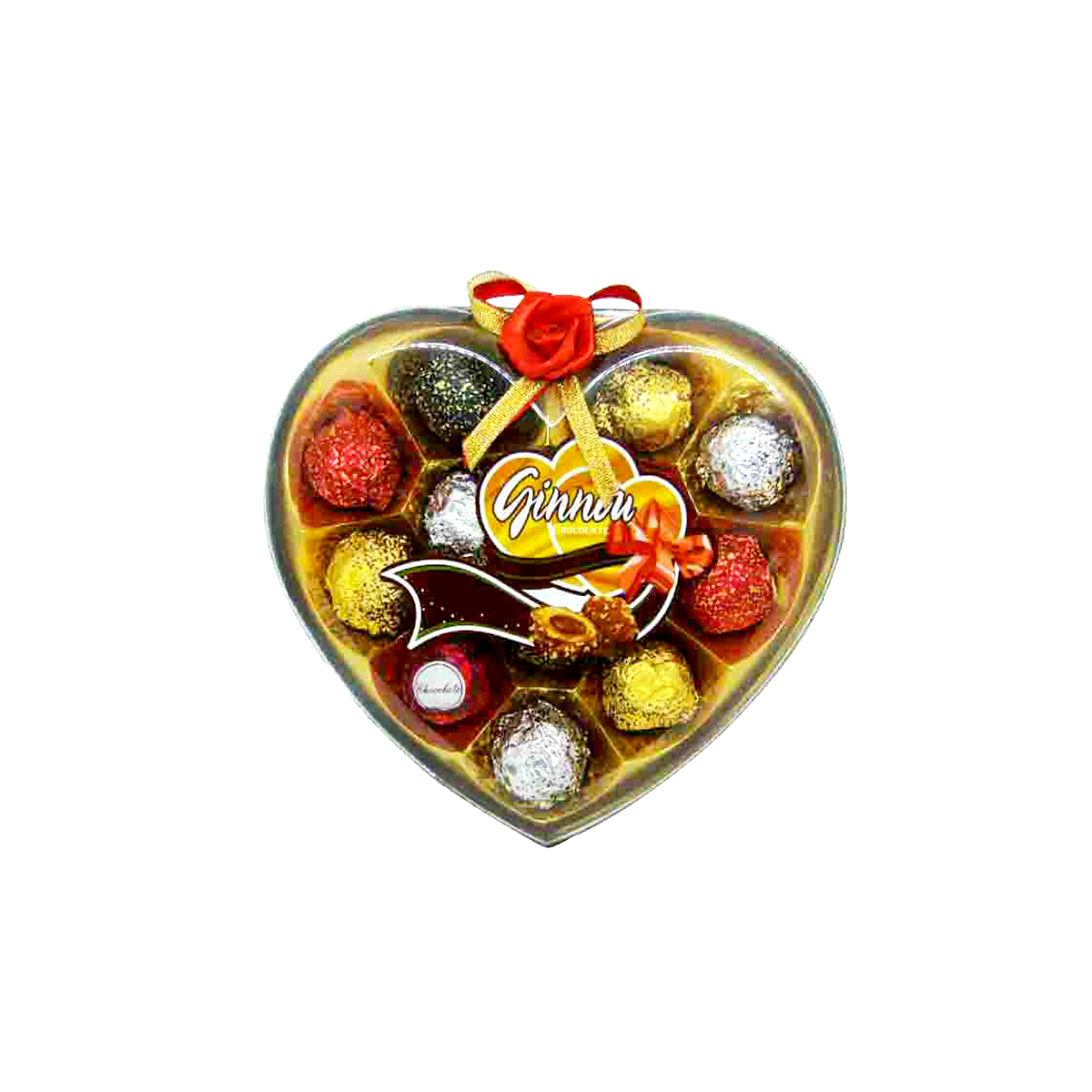 Ginnou Chocolate Heart Box 88gm Best gift for Birthday & Valentine Day